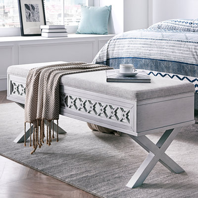 Virgnia Linen Upholstered Storage Bench