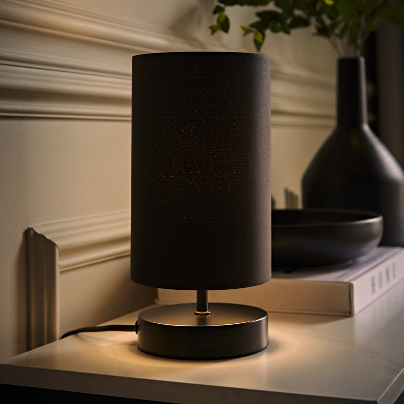 Romica Metal Table Lamp, Matt Black, Black, No