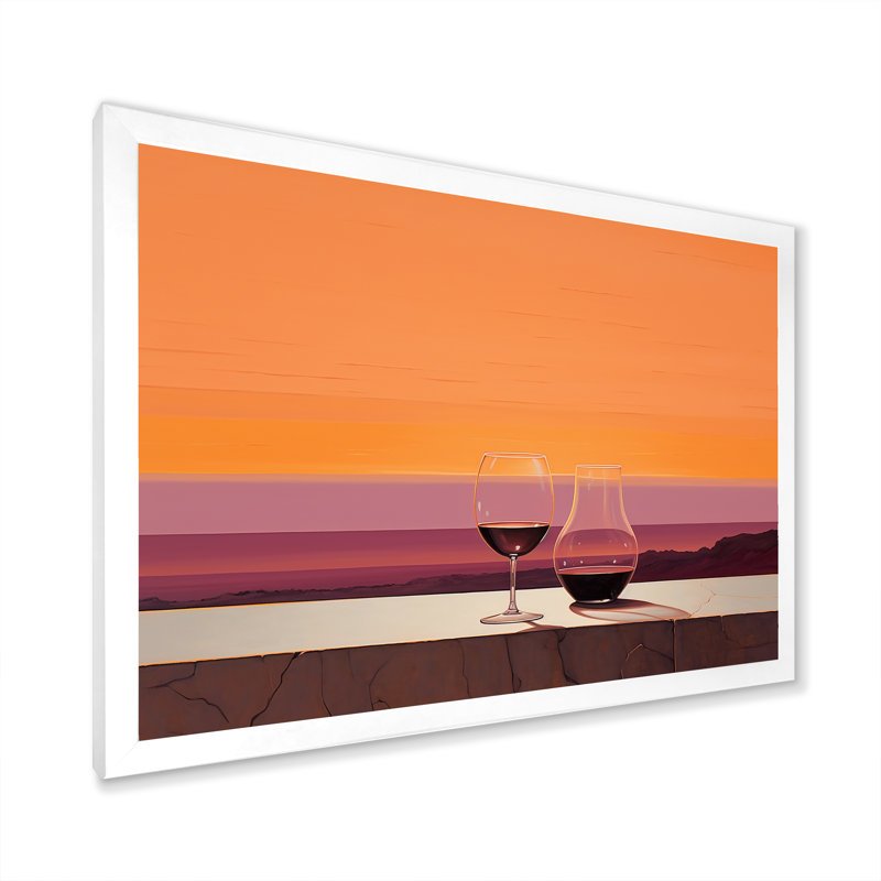 Vinos Vista sur toile, Cadre simple blanc, H 24 po x l 32 po x P 1 po