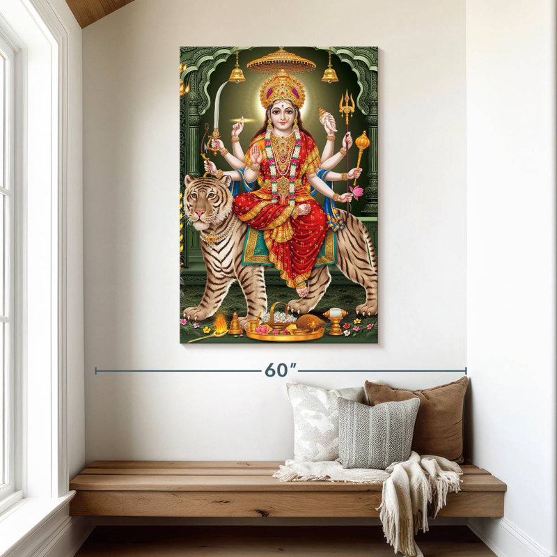 Adella Durga On A Tiger, 48" H x 32" W