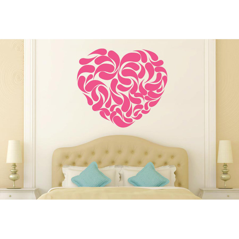 Heart Shape Abstract Wall Sticker, Pink