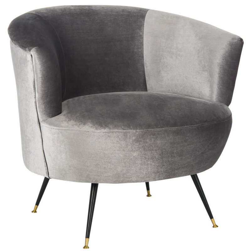 Schumacher Upholstered Barrel Chair, Gray