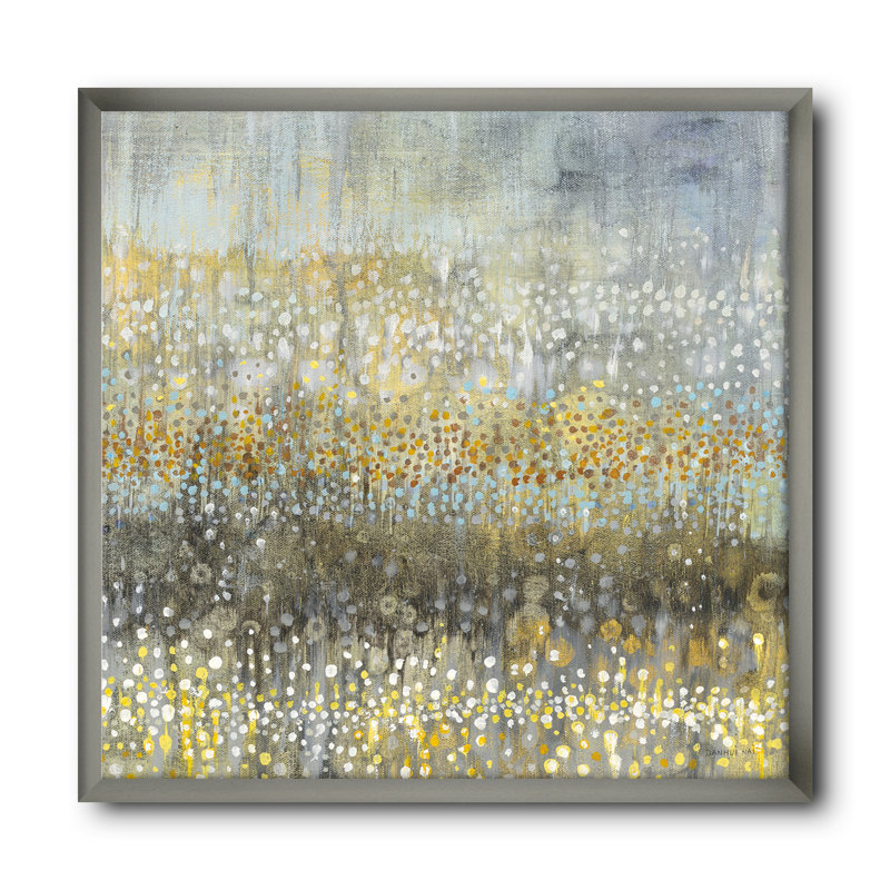 Glam Rain Abstract IV - impression, H 30 po x l 30 po x P 1 po, Cadre argenté