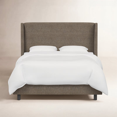Tilly Linen Upholstered Wingback Bed