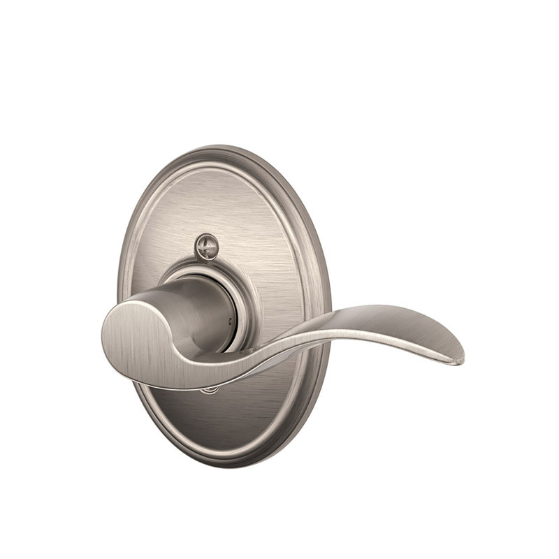 Accent Lever with Wakefield Trim Non-Turning Lock, Right Hand, Bright Nickel