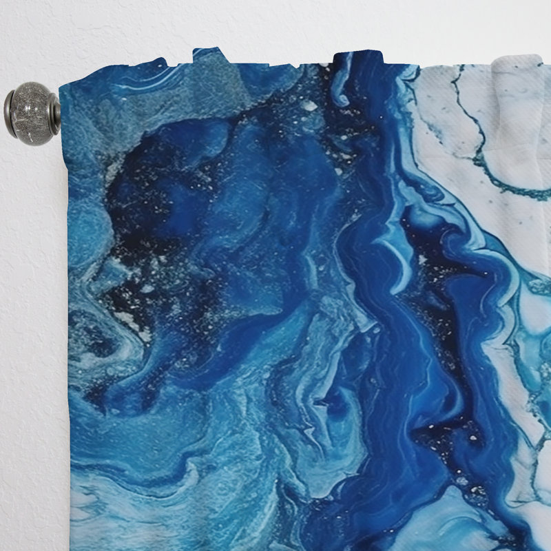 Elixir II Agatie bleu gris et gris - Rideau moderne - Velours obscurcissant - 1 panneau, L 52 po x L 95 po