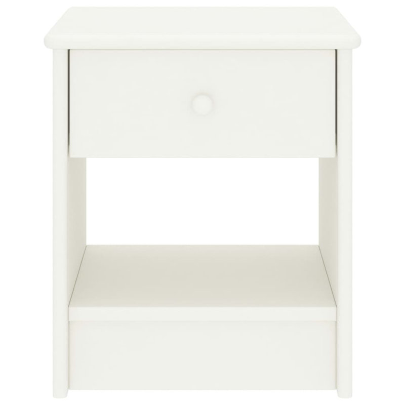 Ahern Solid Wood Block End Table, White