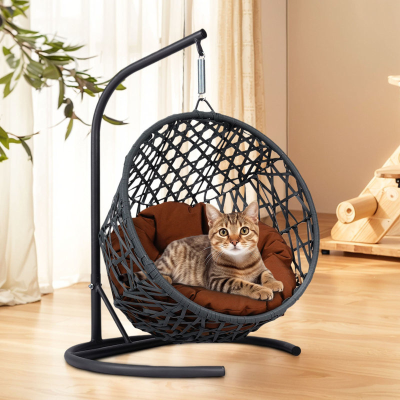 Lit-chat avec support et coussin, L 13,4 po x P 19,3 po, Gris
