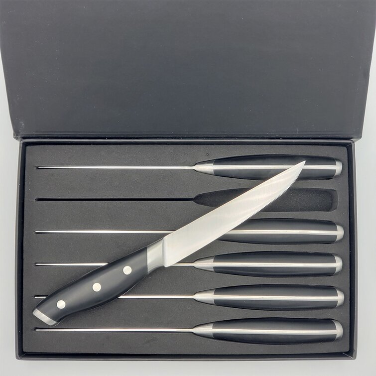  BBQ Dragon Steak Knives Set of 6-Stainless Steel, Serrated  Knives-Dishwasher Safe- High Resistance and Durable BBQ Knife Set with ABS  Handle.: Home & Kitchen