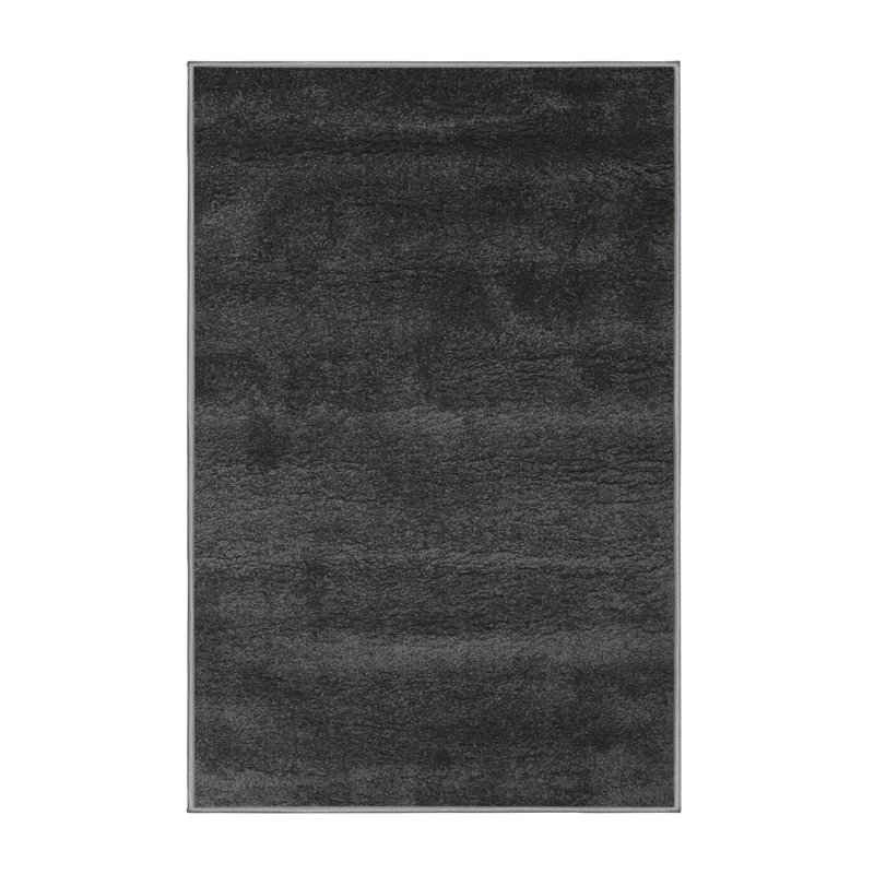 Tapis gris / noir en chenille tissé à la machine Fetterman, Rectangle 2 pi x 3 pi