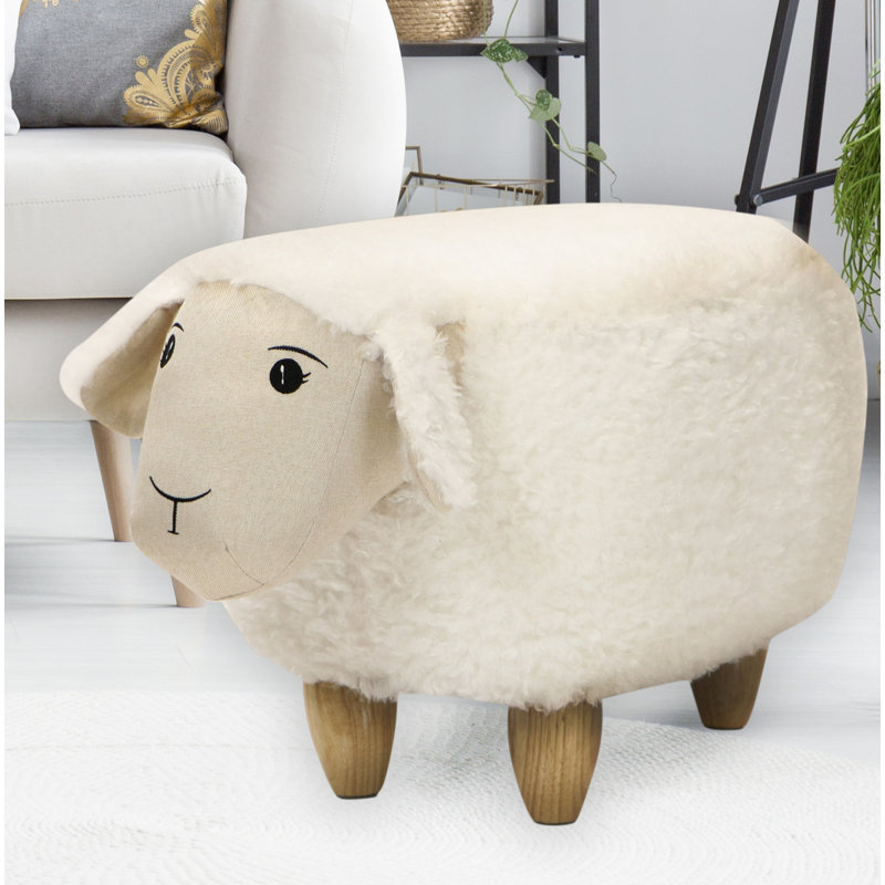 15 po Repose-pieds en forme de mouton blanc en forme de siège