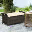 Banc de rangement extérieur 27 gallons By, blanc crème avec coussin, 21 pour couvercle de panier de mobilier de patio et de jardin, blanc pe, poignées, utilisation