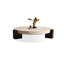 Table basse ronde en bois massif beige-129191400