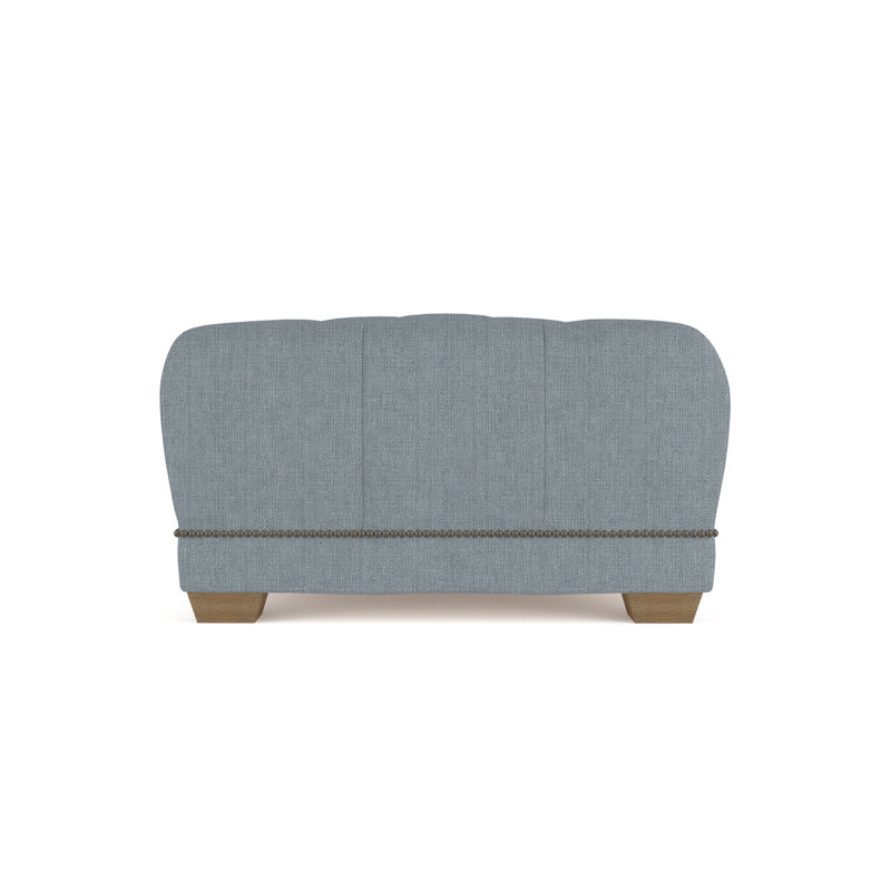 Hudson Ottoman, Box Weave Linen Alabaster, Weathered