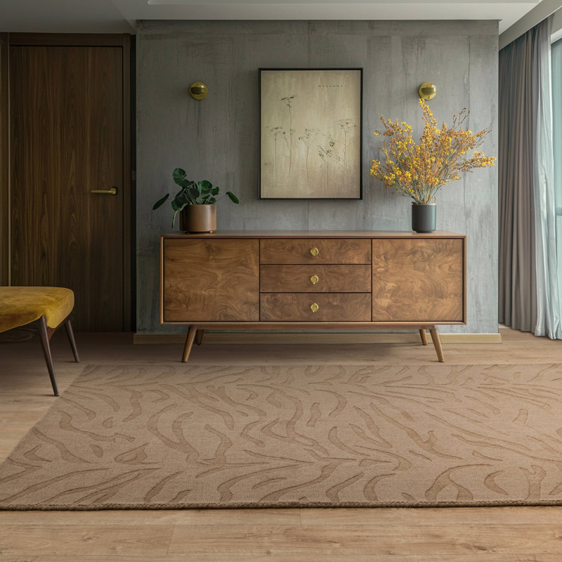 Alisandra Animal Print Mocha Area Rug, Rectangle 160 x 230 cm