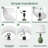 19"Ceramic Table Lamp Set of 2, Modern Bedside Lamps for Nightstand, Bedroom, Living Room with Rocker Switch, Green-1727873808