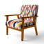 Chaise rembourrée Coastal - Fauteuil noir et rouge Ikat Drift-130575756