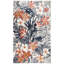 Tapis bleu / orange en polypropylène tissé à la machine Floral-1040994876