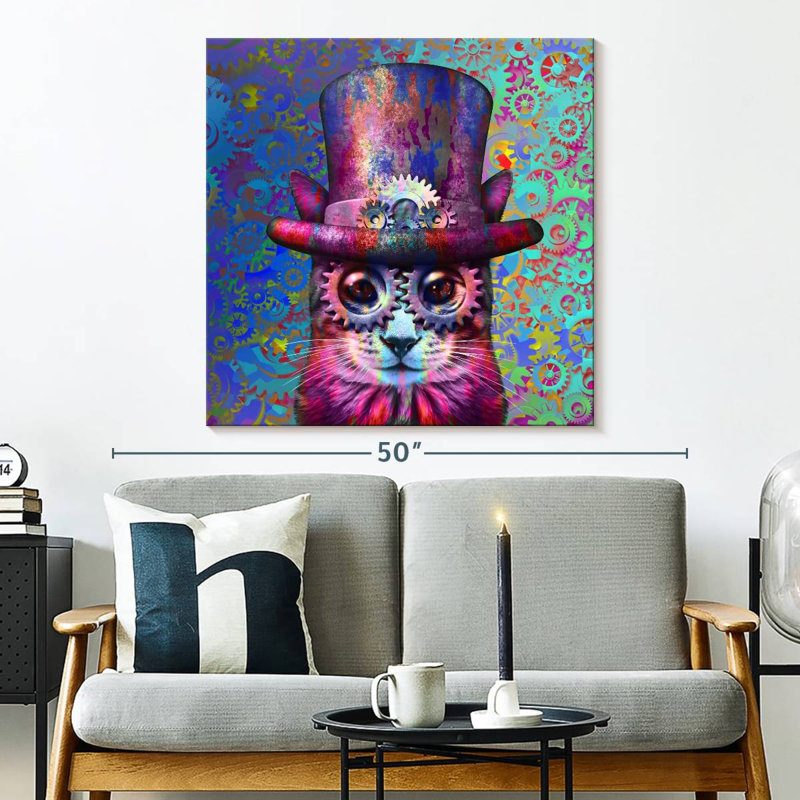 Brampt Steampunk Cogs Cat, 33" H x 33" W