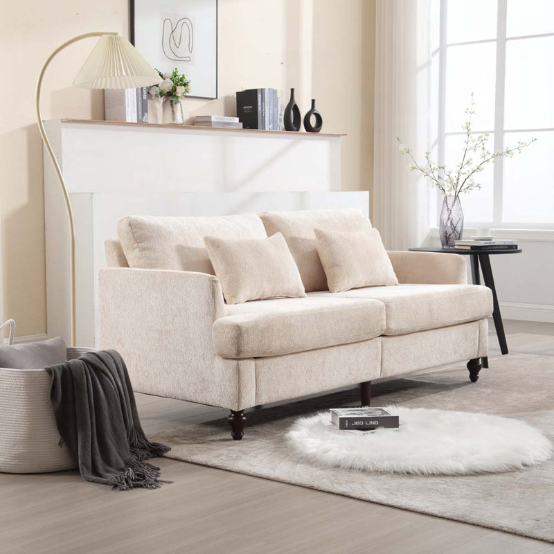 Canapé en chenille 2 places, Beige