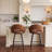 Swivel Bar Stools 27'' Counter Stools Faux Leather Counter Height Bra Stools Chairs for Kitchen Island-47901294