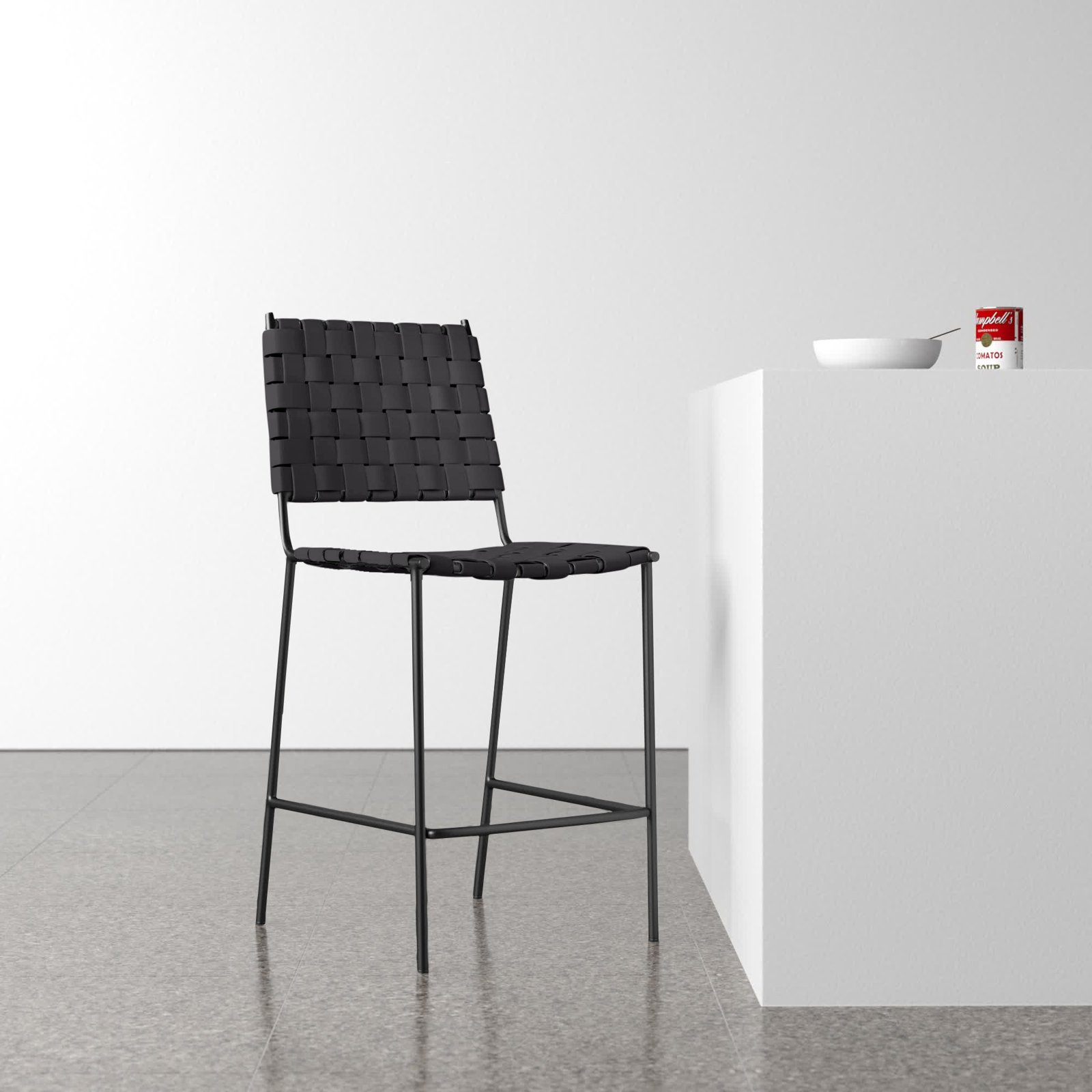 Ryland 26" Bar Stool, Black, Black