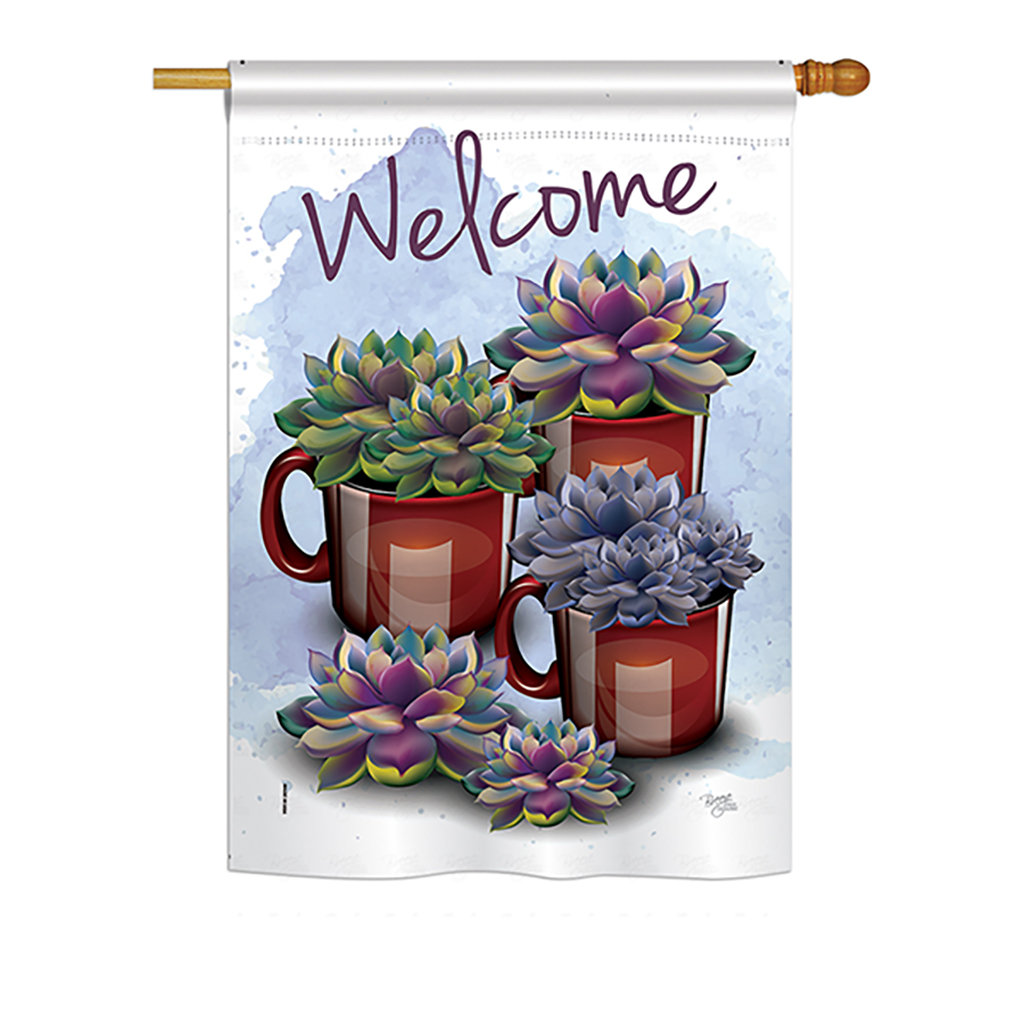 Farmersville Double Sided 40'' H x 28'' W Polyester House Flag Union Rustic