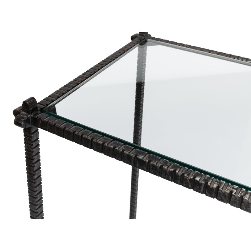 Hand Chased 60'' W Glass Console Table
