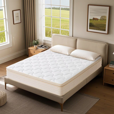 Mattress [Upgraded Strengthen],10 Inch Gel Memory Foam Hybrid Mattress in a Box with Independent Pocket Spring, Extra Edge Support, Medium Firm, Back