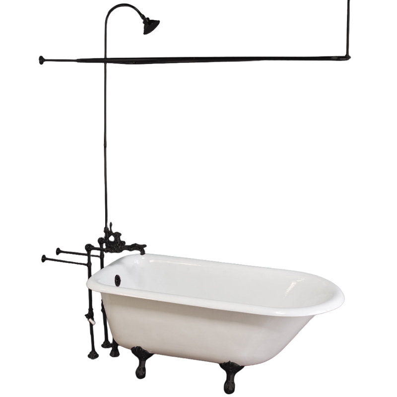 Strom Living Over the Rim Thermostatic Shower Enclosure Set with 24" Supplies and shower head, Unlacquered Oil Rubbed Bronze