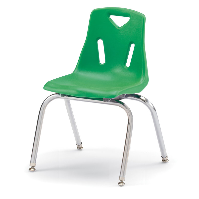 Chaise empilable Berries®, Plaqué chrome, Vert, 16 po