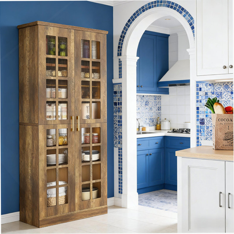 Armoire de rangement haute, garde-manger spacieux, armoire de cuisine
