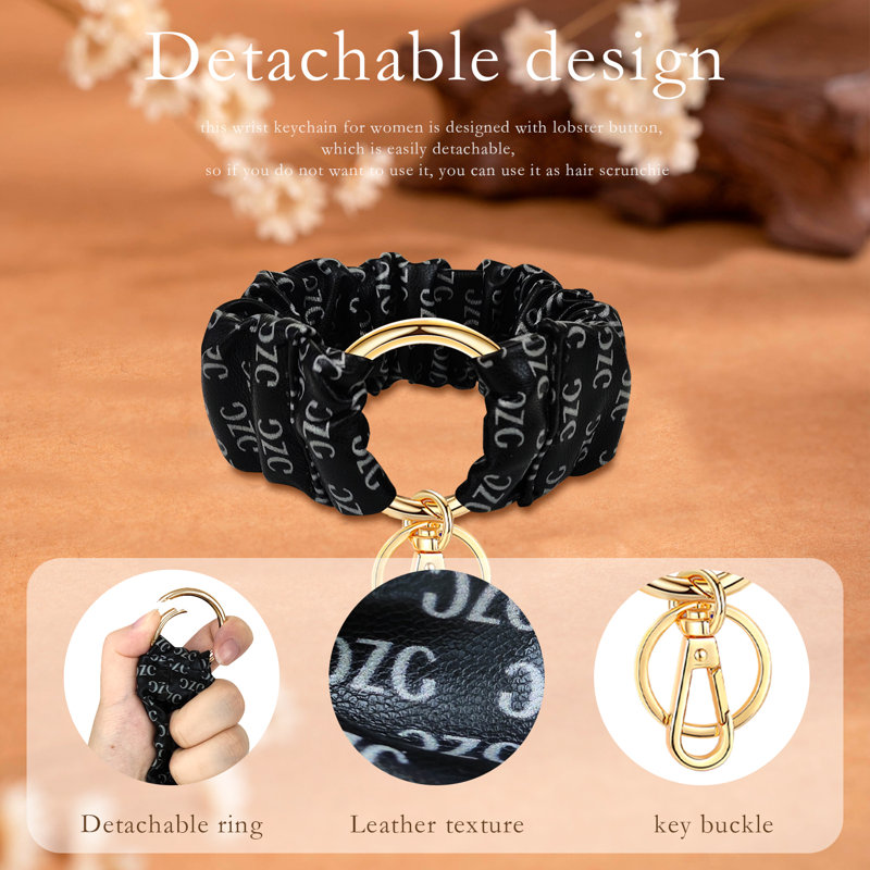 Black Scrunchie Keychain Wristlet