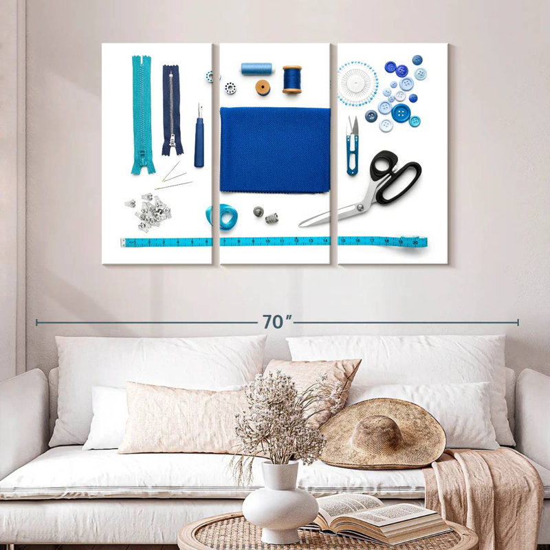 Senne Blue Sewing Kit, 24" H x 38" W