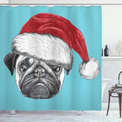 Pug Shower Curtain Set + Hooks -  Ambesonne, sc_41886_69x105