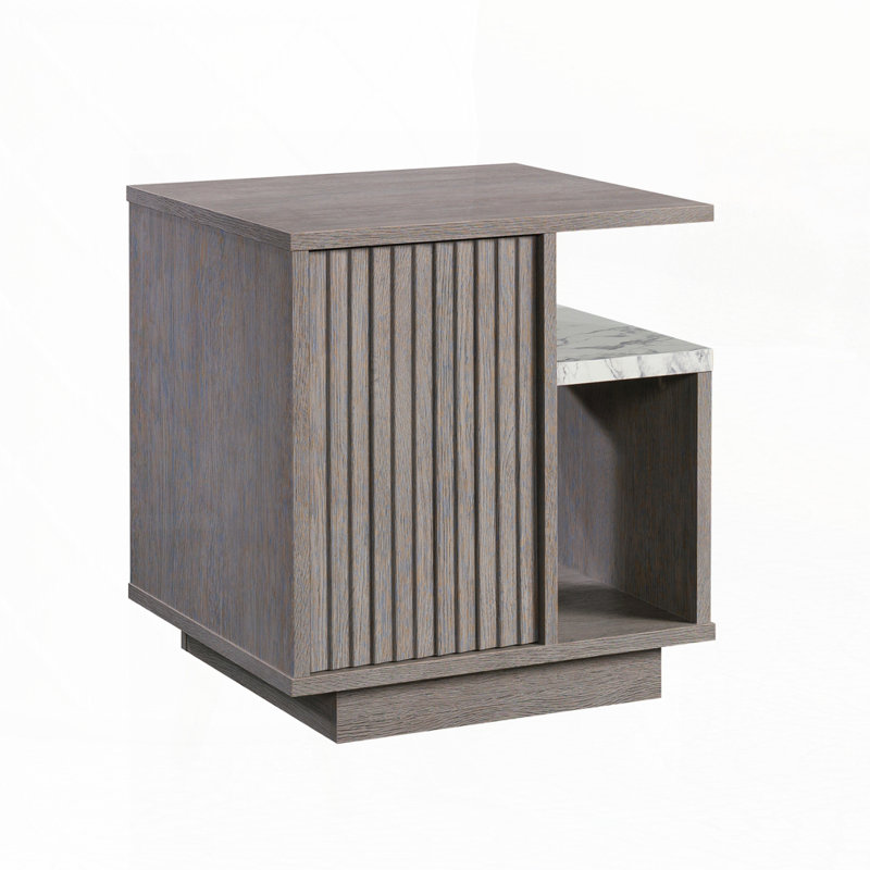 Table de chevet, finition brune