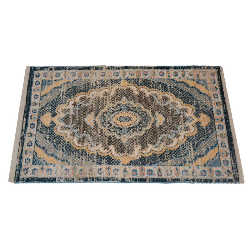 MACHINE MADE POLYESTER AREA RUGS  - Rectangle | Black Yellow Color, Classic Oriental Traditional  Design, Low Pile Machine Made Area Rugs