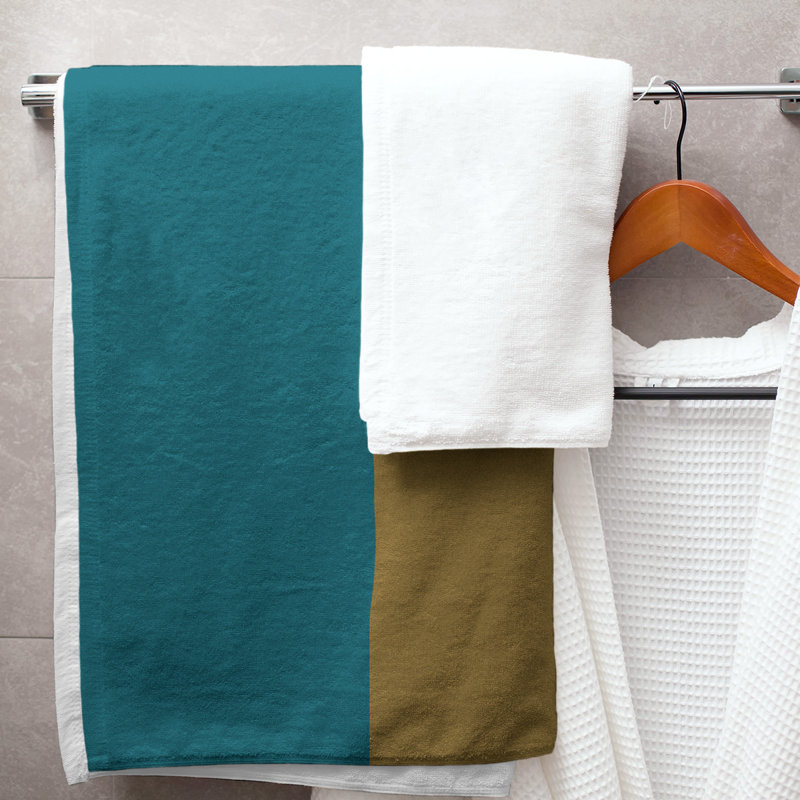 Bath Towel, Teal/Gold