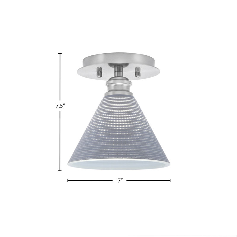 1 lumière semi-encastrée Edge avec verre matriciel gris 7 po Edge, Nickel brossé