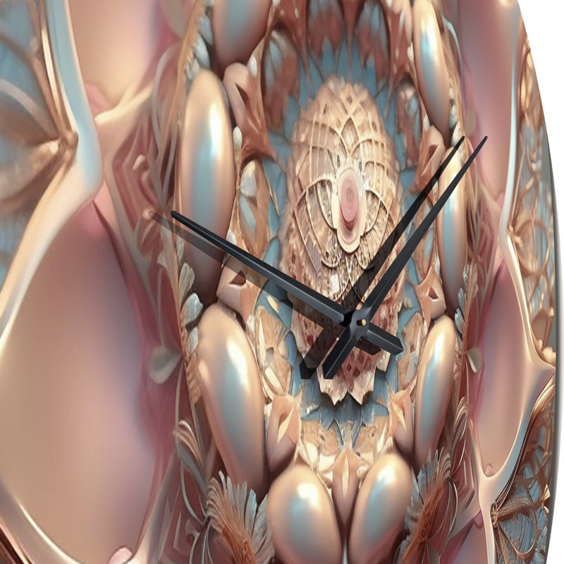 Horloge murale exquise en or rose Lotus Mandala II, Très grand