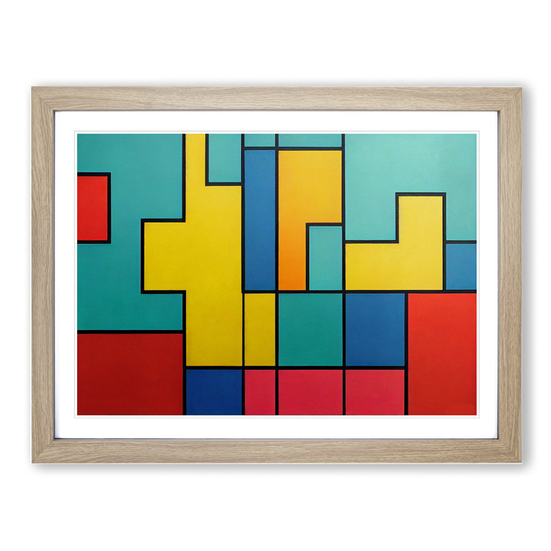 Cubism Abstract Vol.2 - Framed Print, 25cm H x 34cm W x 2cm D, Oak