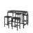 5-Piece Black Pub Table Set—Counter Height, Table + 4 Bar Stools, Compact for Kitchen/Breakfast Nook/Small Space-697387546