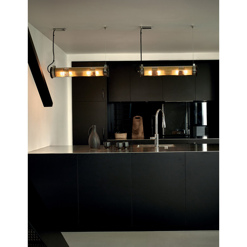 2 - Light Pendant, Gold, 4.9213" H x 20.4724" W x 4.9213" D
