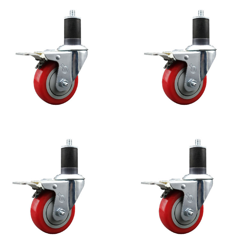 Jeu de roulettes extensibles en poly 1-5 / 8 pouces