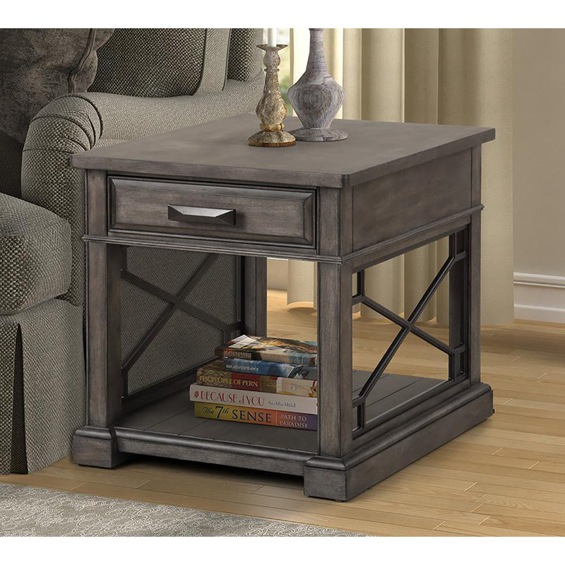Zenna End Table with Storage, Brown