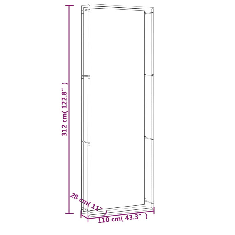 Moyd 110cm W Metal Log Rack