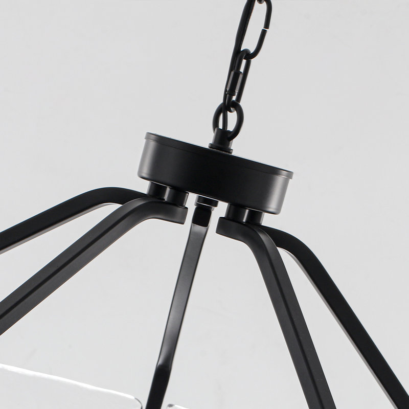 Lustre de style campagnard à 5 ampoules à intensité variable de 19,68 po, Matte Black