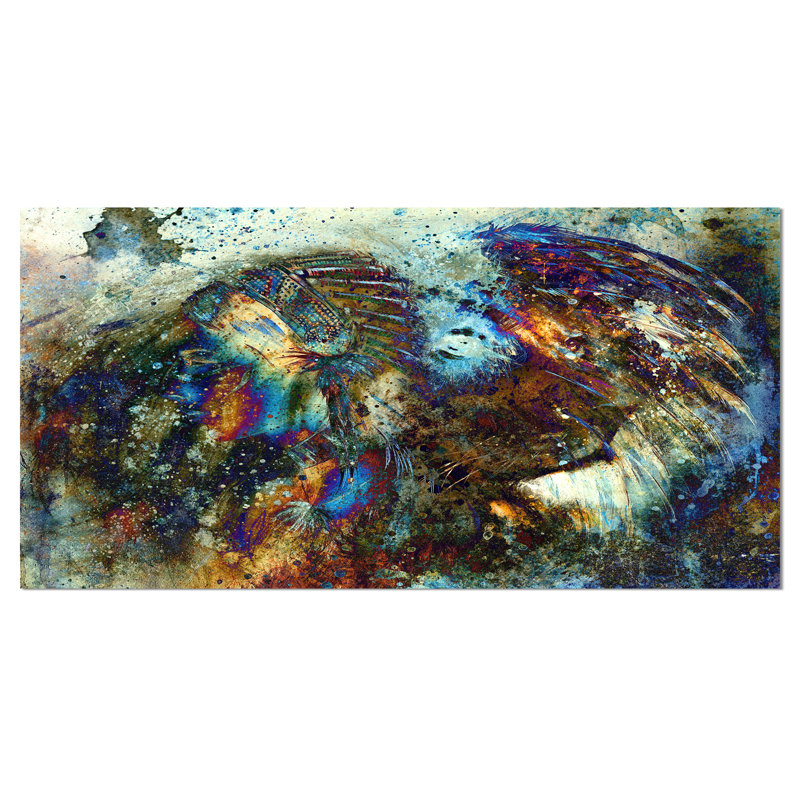 Lion - reproduction sur toile tendue, H 16 po x l 32 po x P 1 po