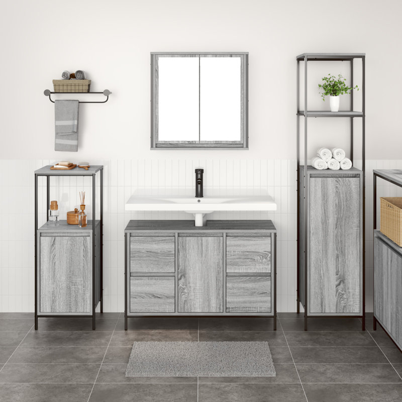 Bathroom Furniture Suite, Grey Sonoma