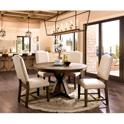 Dining Room Table Light Oak Finish Round Table 1pc Dining Room Furniture